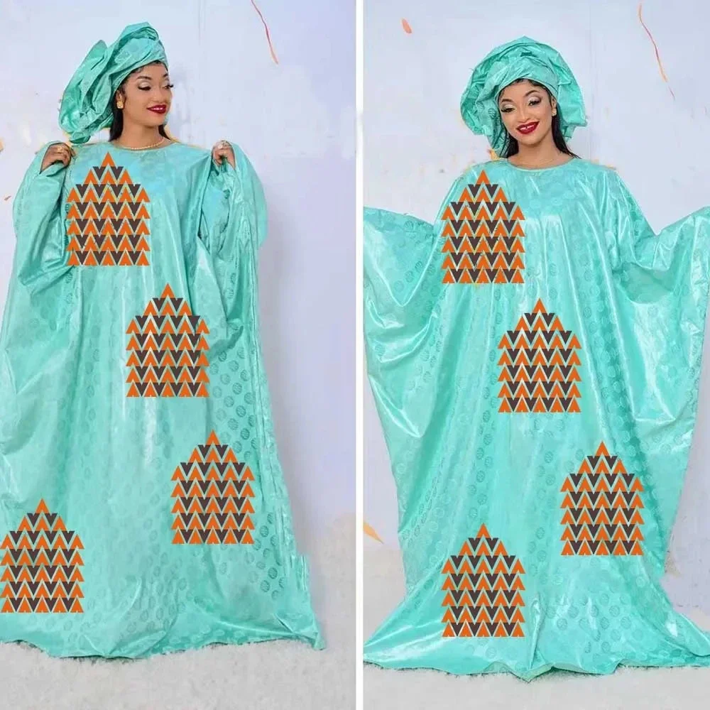 2024 Bazin Riche Dresses From Senegal - Elegant Bazin Long Robe for Women Party - Original Dashiki Fashion for African Women