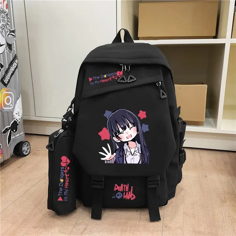 The Dangers In My Heart‌ Backpack Fashion Cute Cartoon Anime Yamada Anna Print Schoolbag Large Capacity Student Travel Backpack