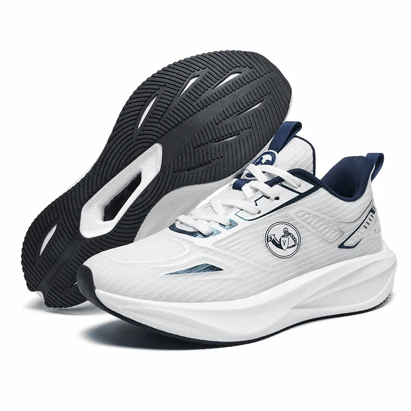 Men Women Breathable Mesh Running Shoes, Summer Casual Sports Sneakers, Fashion Trainers Double Layer EVA Sole, Black White Pink