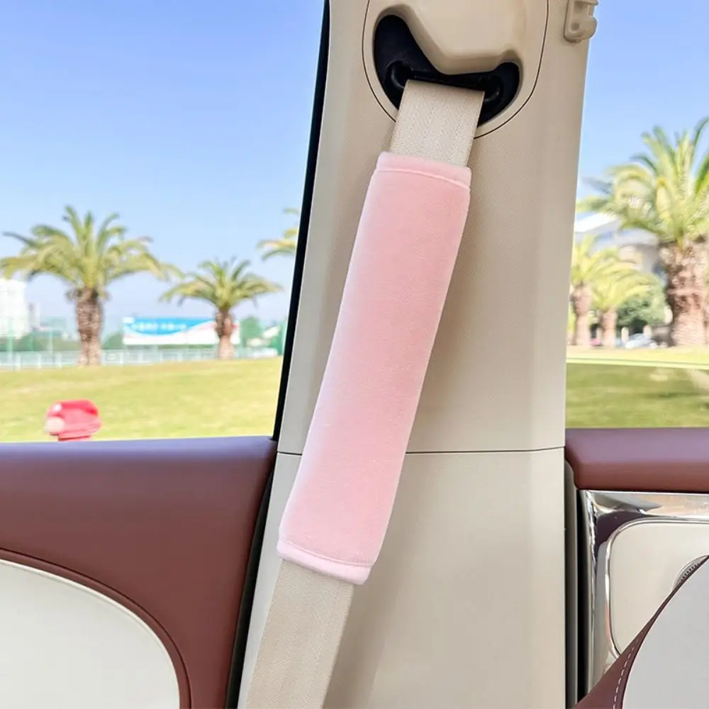 

Cute Universal Car Seat Belt Adjuster Soft Triangle Holder Car Safe Seat Belt Cover Cartoon Plush Seat Belt Decoration Kids