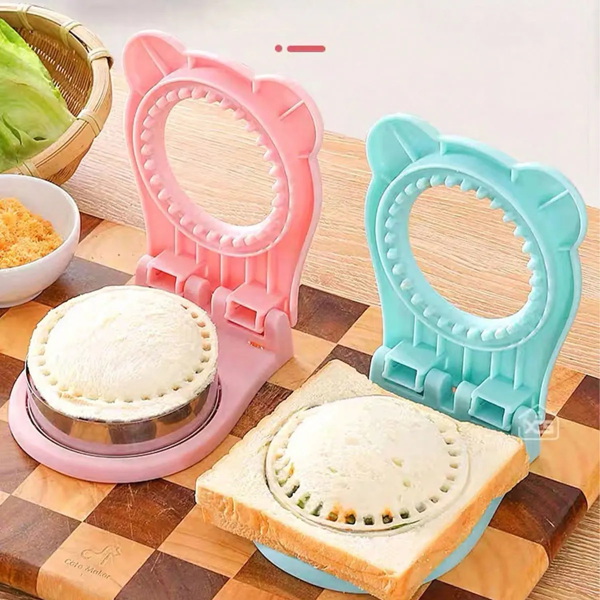 Sandwich Press Edge Cutter Toast Sealing Cutter Household Pocket Sandwich Mold Square Round Combination 2Pcs