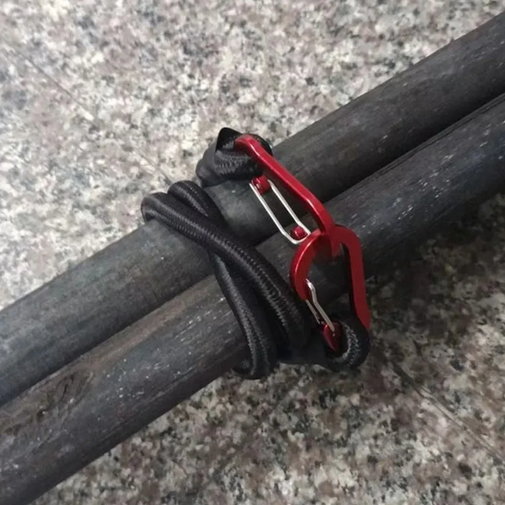 8 مللي متر التعبئة الحبال في الهواء الطلق مطاطا بنجي الحبال مع السنانير الحمراء تمتد خفيفة الوزن للدراجات سيارة الأمتعة حامل سقفي حزام 120 سنتيمتر