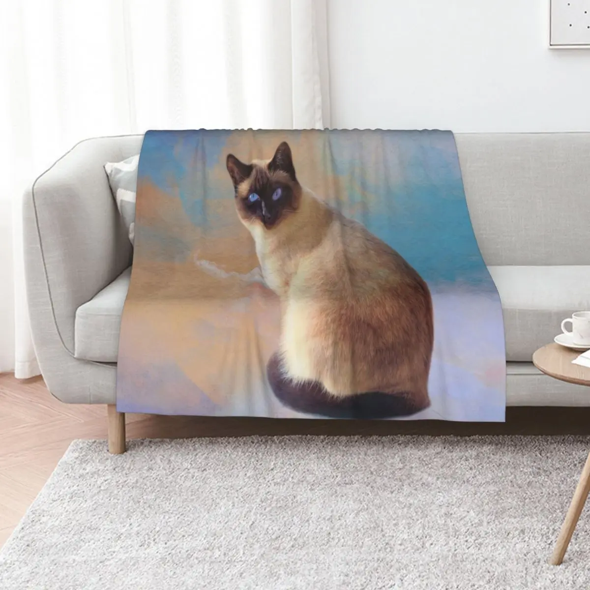 Seal Point Siamese Cat Throw Blanket Bed linens Decoratives Luxury Thicken Sleeping Bag Luxury Brand Beautifuls Blankets