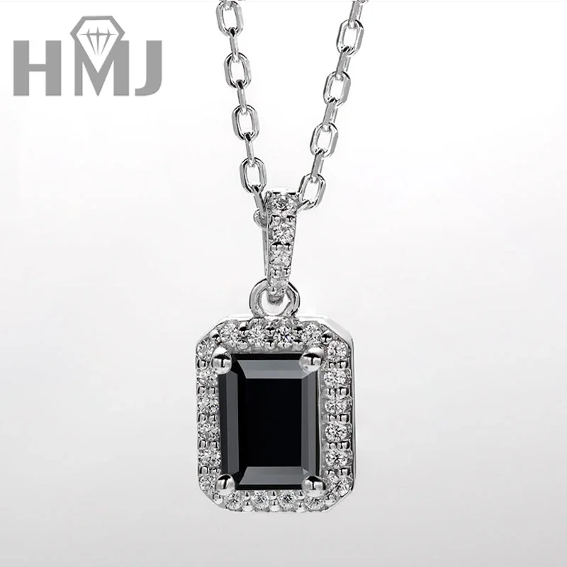 HMJ 1 Karat Runder Brillantschliff Moissanit-Anhänger Halskette Silber 925 Moissanit 18k Weißgold Plattiert Edelstein-Halskette – Detail 6