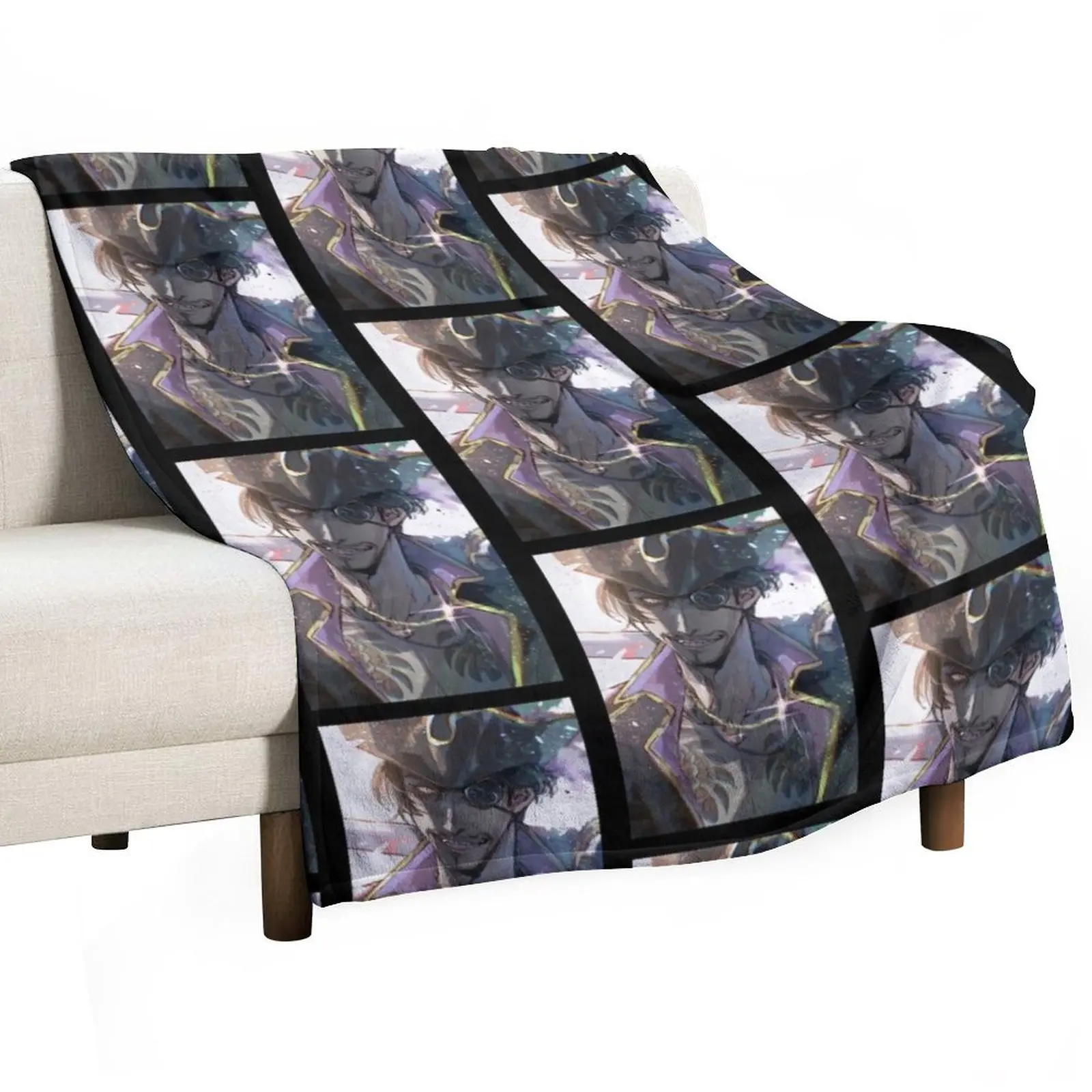 Kazuma Pirate Art Throw Blanket Hairys Bed Fashionable Sleeping Bag For Decorative Sofa Personalized Gift Winter beds Blankets