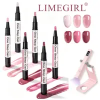 LIMEGIRL Set de 6 Esmaltes de Uñas en Gel con Mini Lámpara UV, No Requiere Base ni Top Coat, Secado Rápido y Larga Duración