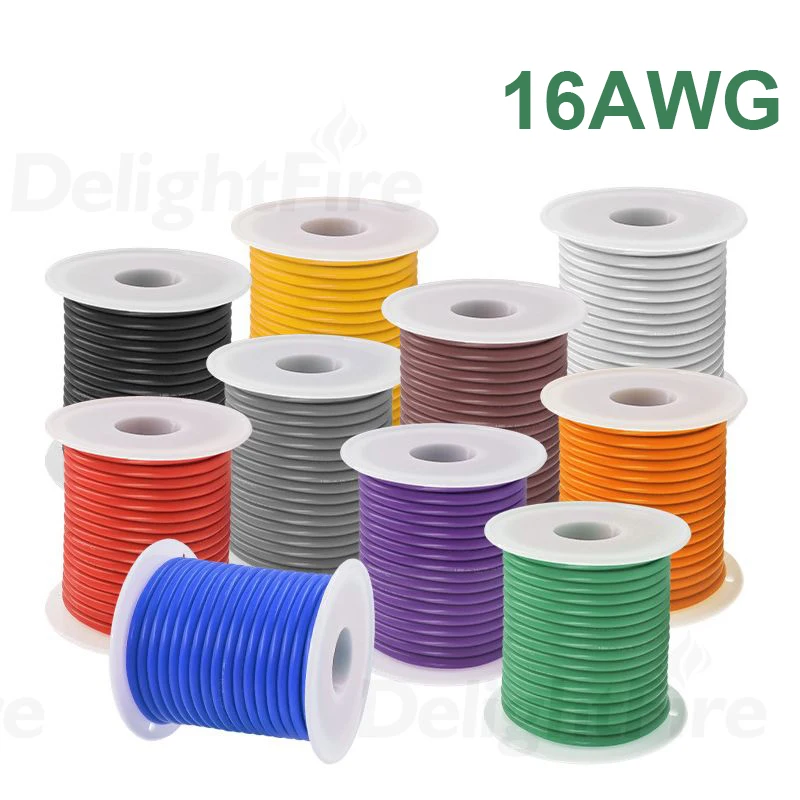 16AWG Stranded Silicone Wire Heat-resistant Cable Tinned Copper Hook up Wire For Battery DIY Electronic 15m 49.2ft