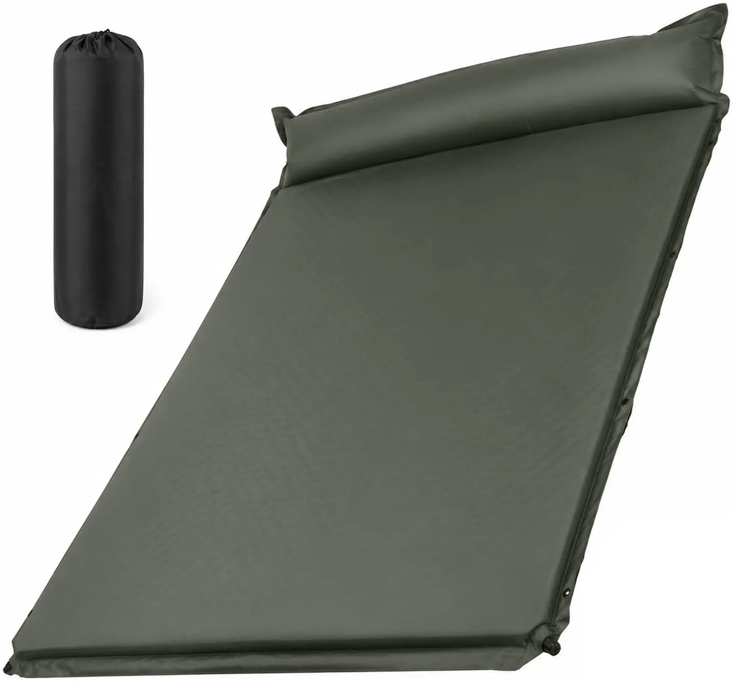 Self Inflating Sleeping Pad with Pillow, 2-3 Person, Green | Lightweight 7.94Lbs, Fast Inflating, Camping Sleeping Pad, Waterpro