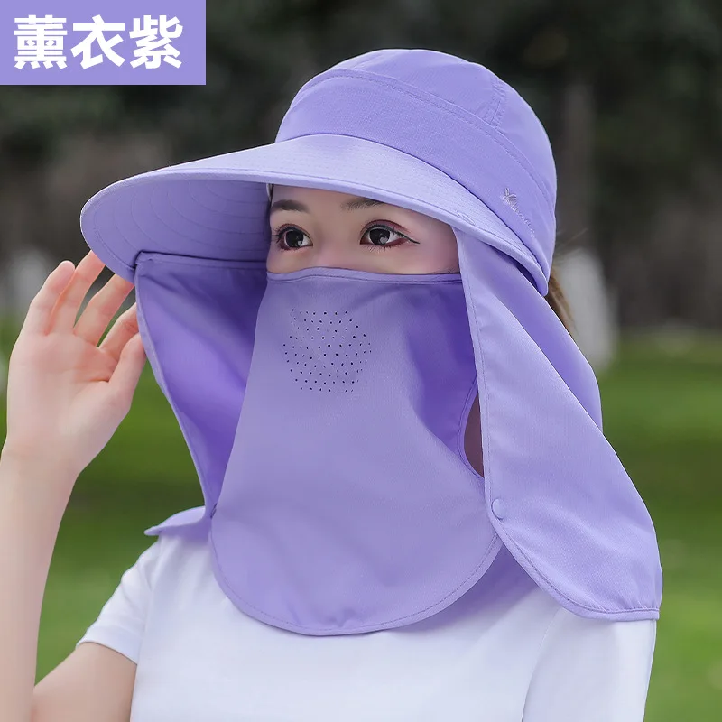 Summer Hat Women Outdoor Cycling Sunshade Face Mask Wide Brim Breathable Suncreen Sun Hats Casual Sunhat Visor Uv Protection New