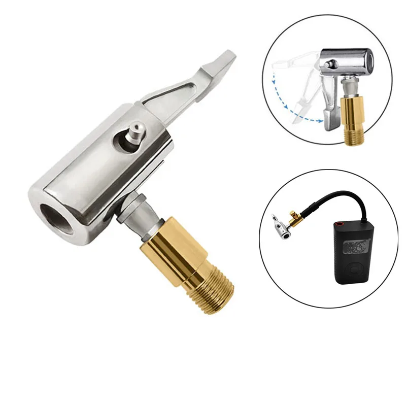 

Car Tire Air Chuck Compressor Tire Inflator Tire Chuck with Barb Connector for Portable Inflatable Pump Hose Repair Garage Tools