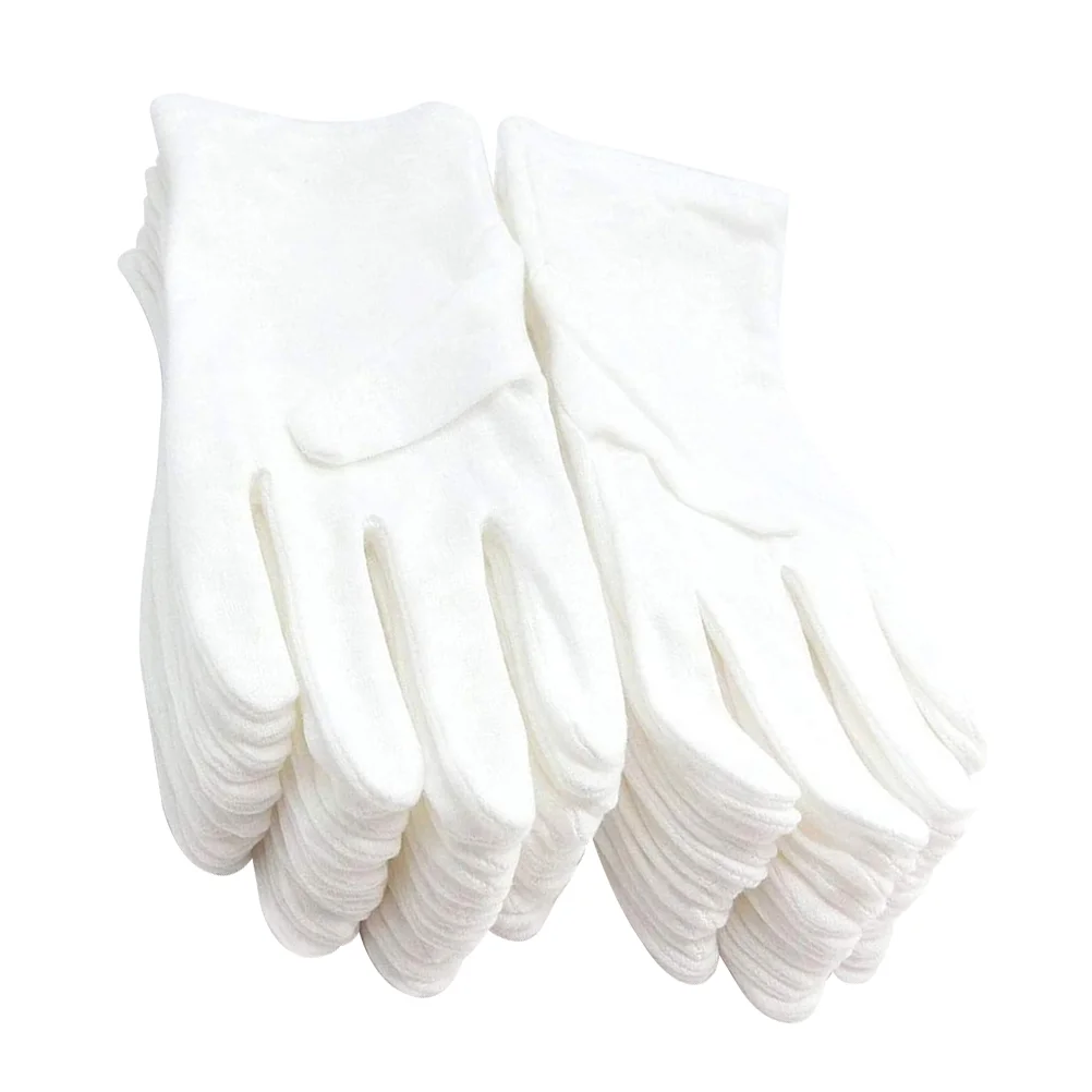 

10 Pairs Gloves Hand Protective White Cotton Labor Protection Polyester for Jewelry Stores Working