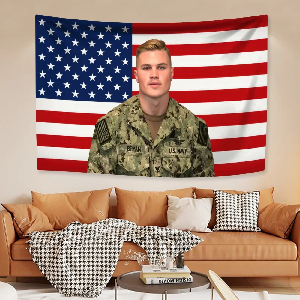 Zach American Singer Tapestry Bryan Wall Hanging Indoor Home Decor Bedroom Dormitory Background Cloth Sofa Blanket Birthday Gift