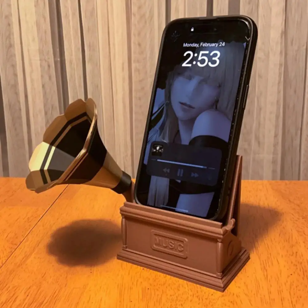 

Phone Stand with Sound Amplification Universal Mini Megaphone Cell Phone Stand Natural Sound Amplifier for Most for Enhanced