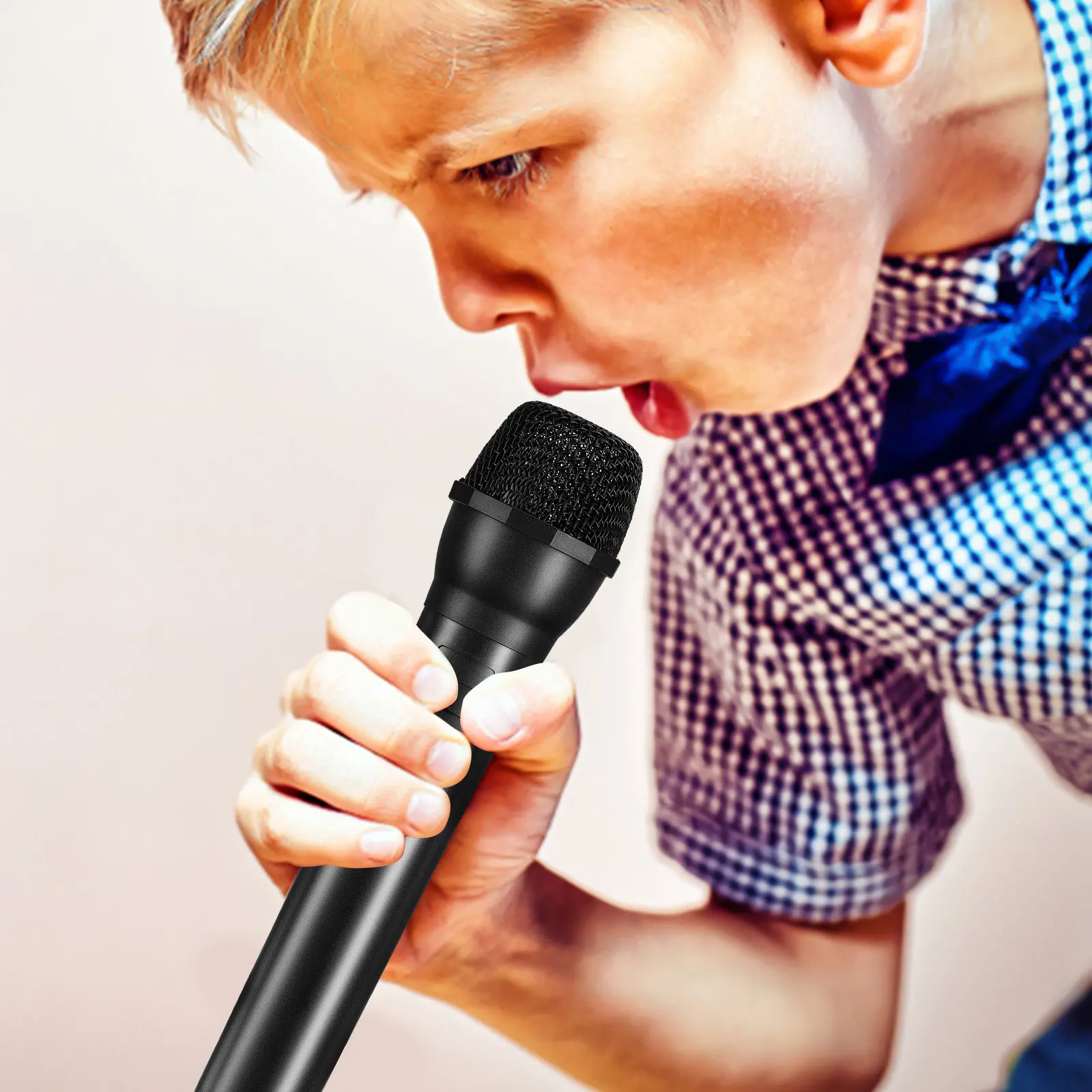 Realistic Prop Microphone Plastic Lightweight Fake Microphone for Stage Performance Public Speaking Simulation Party Plaything