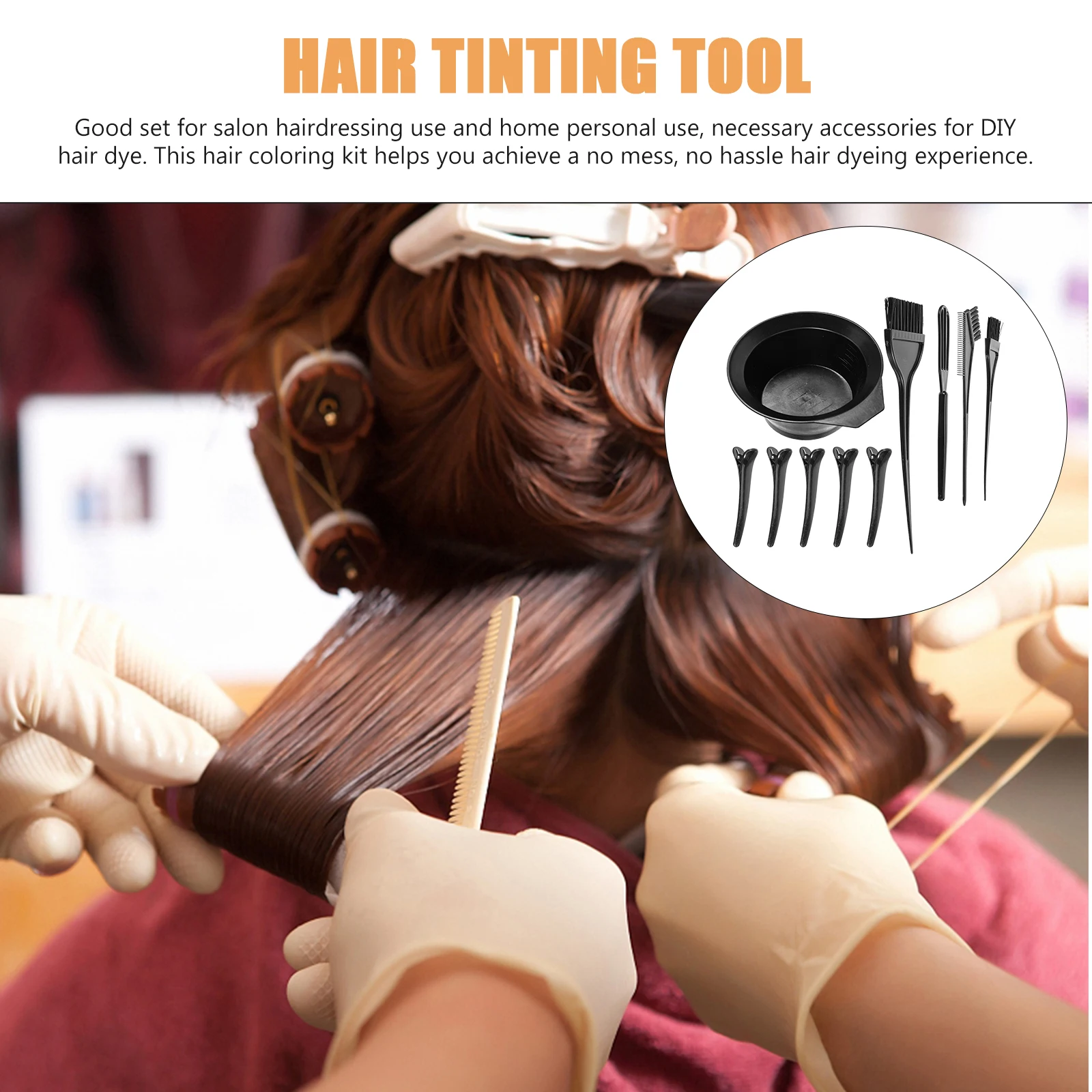 

1 набор красок, профессиональные инструменты для окрашивания волос для тонирования своими руками, без беспорядка, кисть для краски для волос, чаша, аксессуары для окрашивания