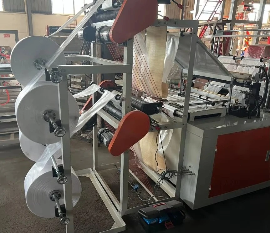 Full Automatic 4 Lines Working HDPE Small Plastic Carry Poly Nylon Bag Making Machine