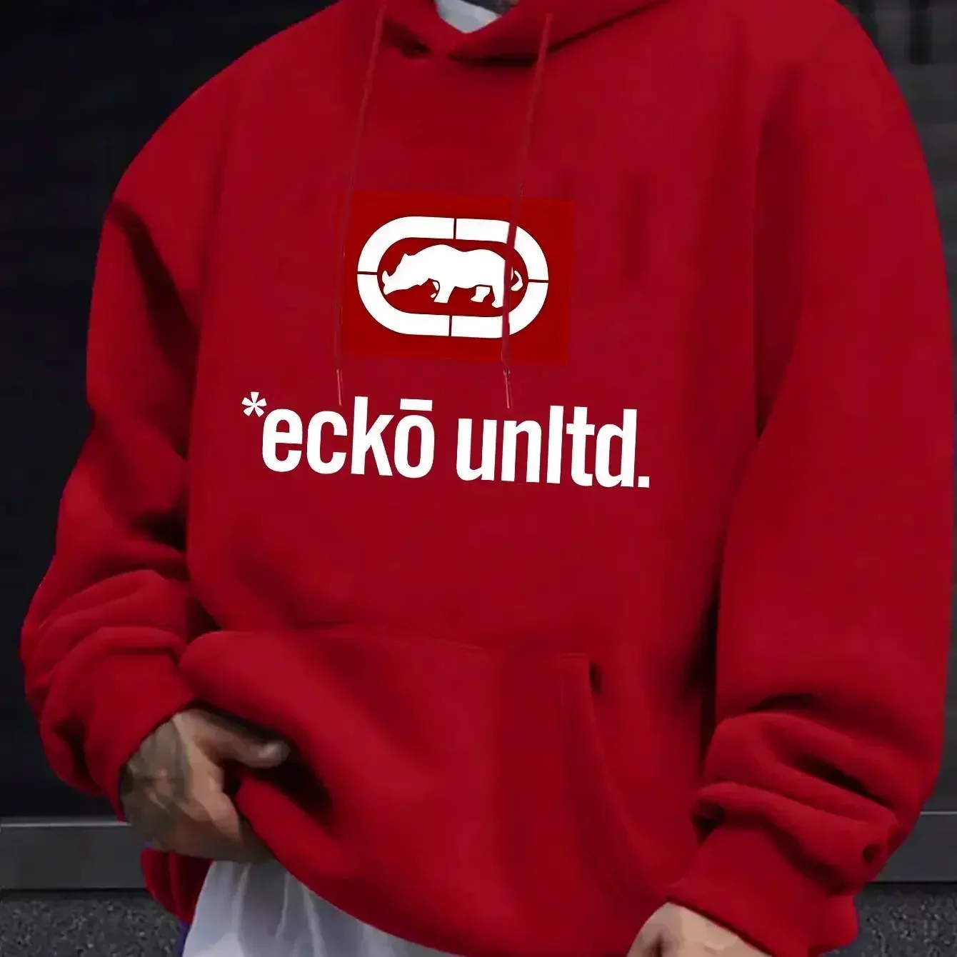 

Мужская толстовка с графическим принтом _Ecko Unlimited_ - повседневный свитшот с длинными рукавами, стандартный крой, осенне-зимняя повседневная толстовка