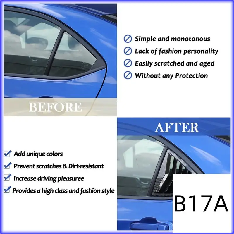 

BT-Subtle Rear Side Window Louvers And Air Vent Scoop For Subaru WRX, Model Years 2022-2024