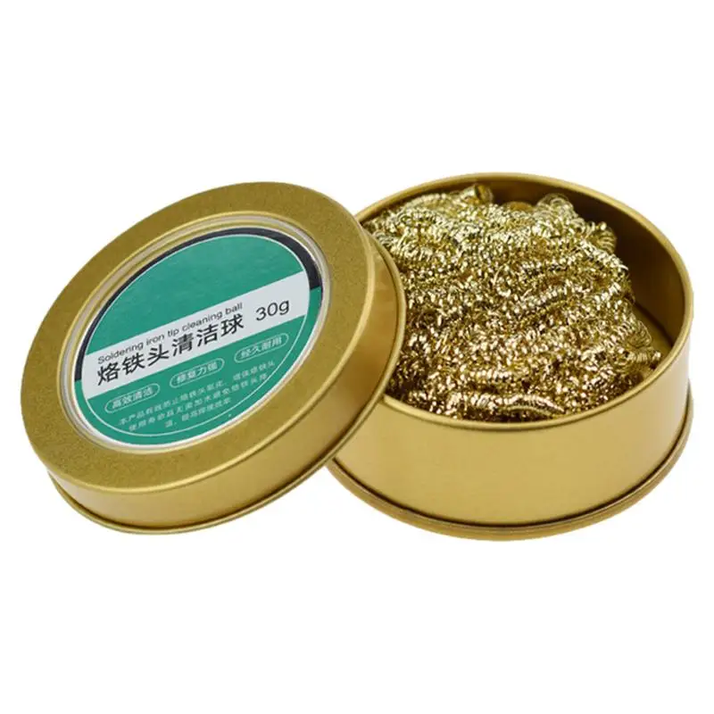 Soldering Iron Tip Cleaner Desoldering Cleaning Ball Welding Soldering Iron Filter Copper Wire Ball Tin Remover No water needed