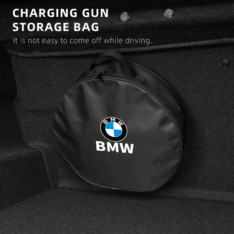 Car EV Chargeing Cable Organizer Bag Travel Storage Box For BMW Performance  E92 E91 G20 G30 G05 G06 G07 G11 G01 G02 G32