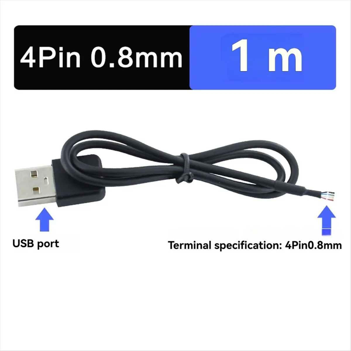 

Кабель USB-A23G на 4-контактный (4P) для модулей камер, 0.8мм, 1м, 5 шт.