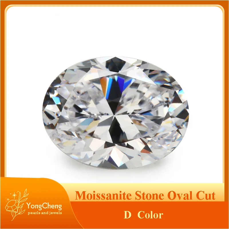 

Moissanite Stone Oval Cut D Color VVS1 Lab Grown Diamond Charms Ring Necklace Earrings Main Materials with GRA Certificate