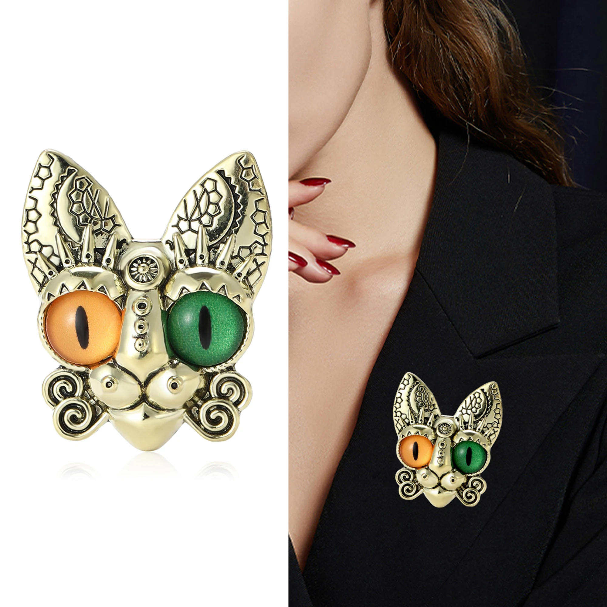Luxury Enamels Cats Brooches for Women Unisex Creativity Animals Pins Banquets Party Backpack Gifts Jewelry Accessories
