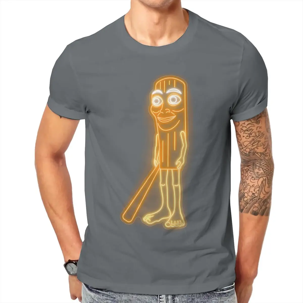 

Brain Rot Tung Tung Tung Sahur Meme Italian Brainrot Round Collar TShirt Fabric Original T Shirt Man's Clothes Fashion