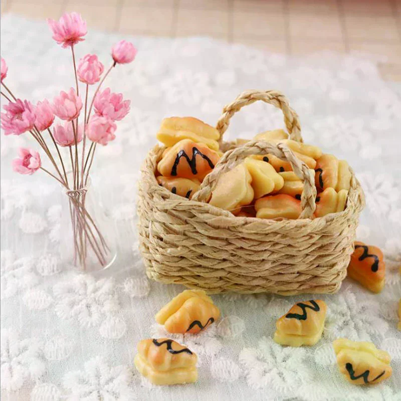 /Cna/1/12 Dollhouse Miniature Rattan Weave Vegetable Food Storage Basket For Kids Creative Play