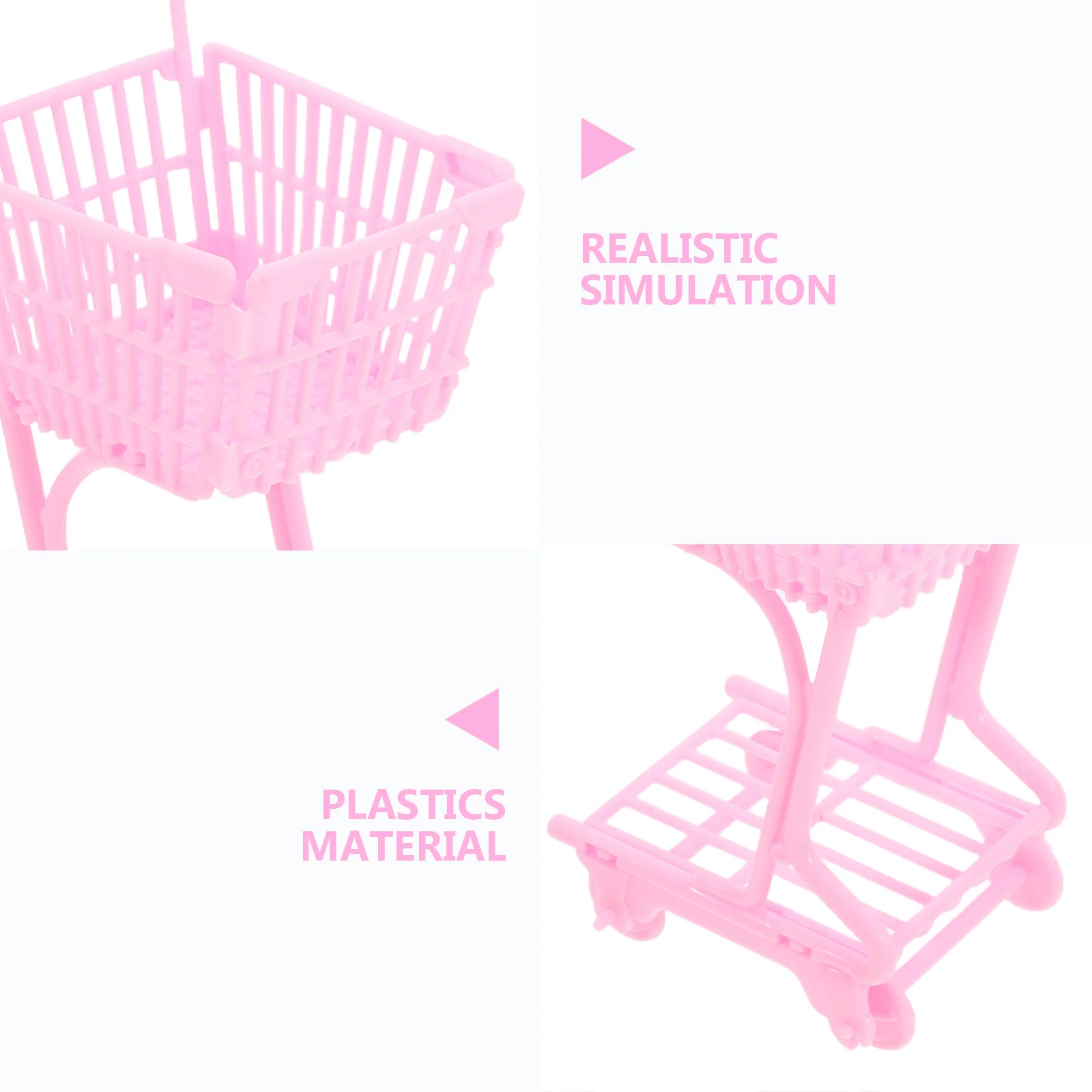 รถเข็นช็อปปิ้งขนาดเล็ก ด้ามจับน่ารักกะทัดรัด ตะกร้าเก็บของเล่นแบบพกพาสำหรับเด็ก รถเข็นเด็กสำหรับพัฒนาทักษะทางสังคม