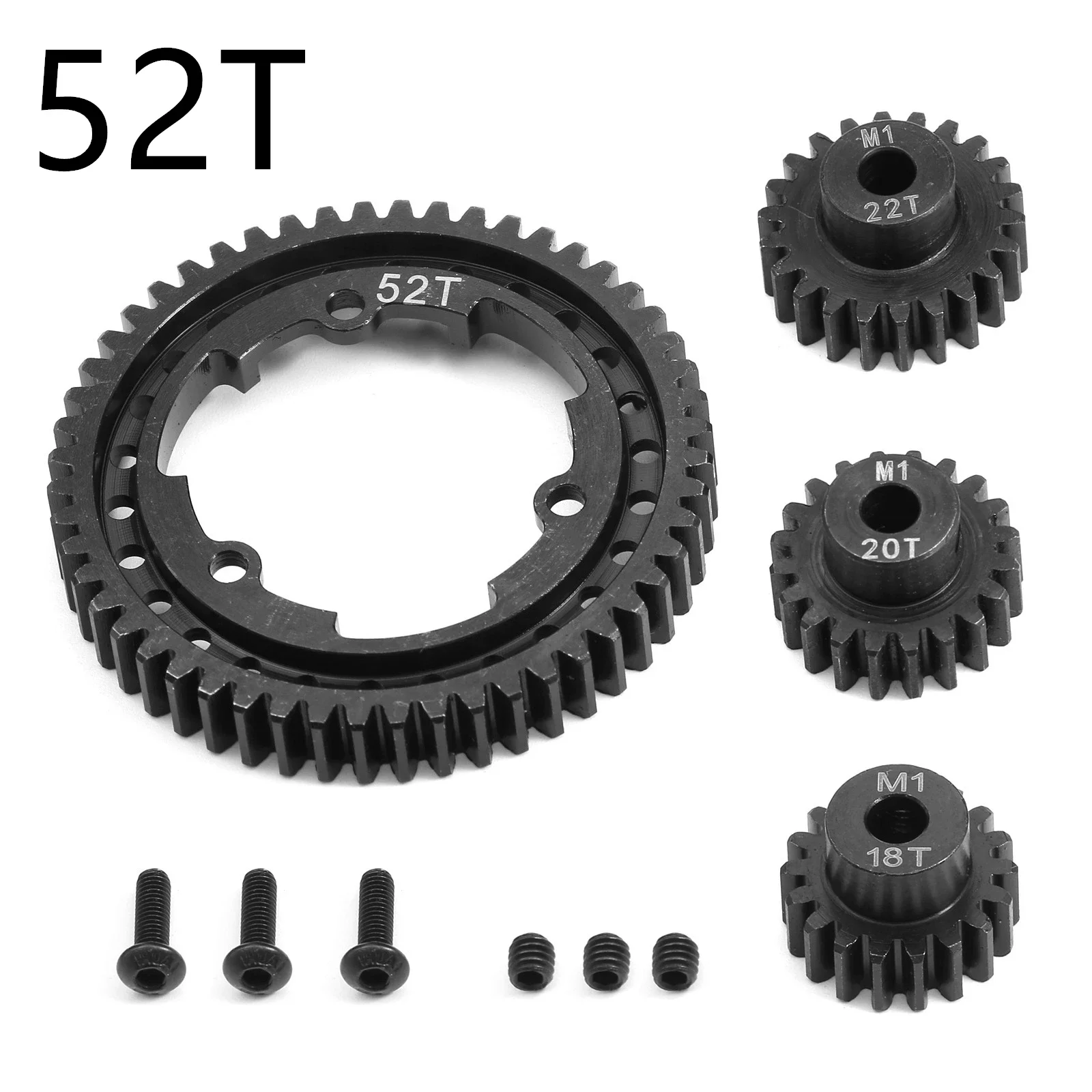 Steel 46T 50T 52T 54T Spur Gear with M1 18 20 22T Pinion Gear 6447 6449 for Traxxas 1/5 X-Maxx 1/10 E-Revo 2.0 VXL MAXX Upgrades