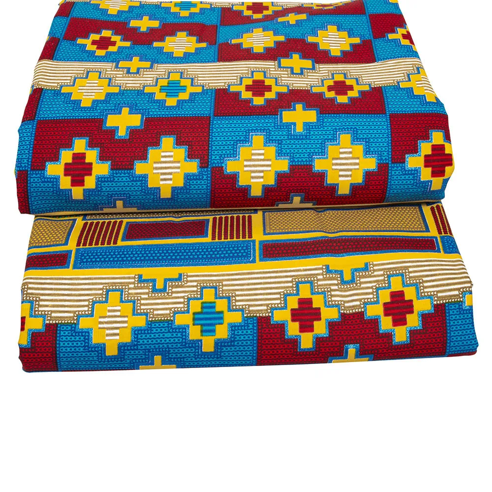 African Veritable Real Wax Prints Kente Fabric Sewing Dress Tissu Patchwork Ankara Wax 100% Cotton Top Quality Material