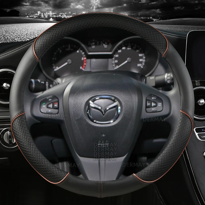 PU Leather DERMAY Car Steering Wheel Cover for Mazda BT50 BT-50 I II III 2006~2023  Auto Accessories Fast Shipping