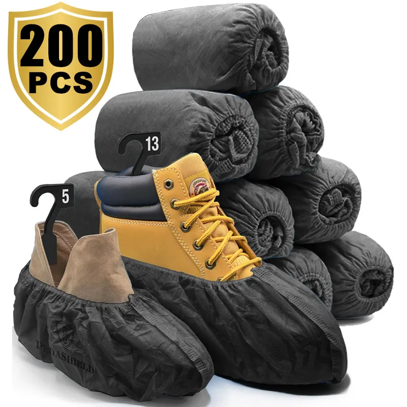 

200pcs Disposable Shoe Covers Dustproof Non-woven Non-slip Booties Shoe Cover for Students Adults Household Workplace Foot Cover