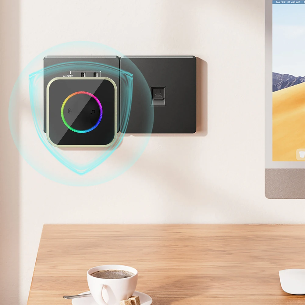 

Беспроводной дверной звонок с 7-цветной светодиодной подсветкой для дома/офиса