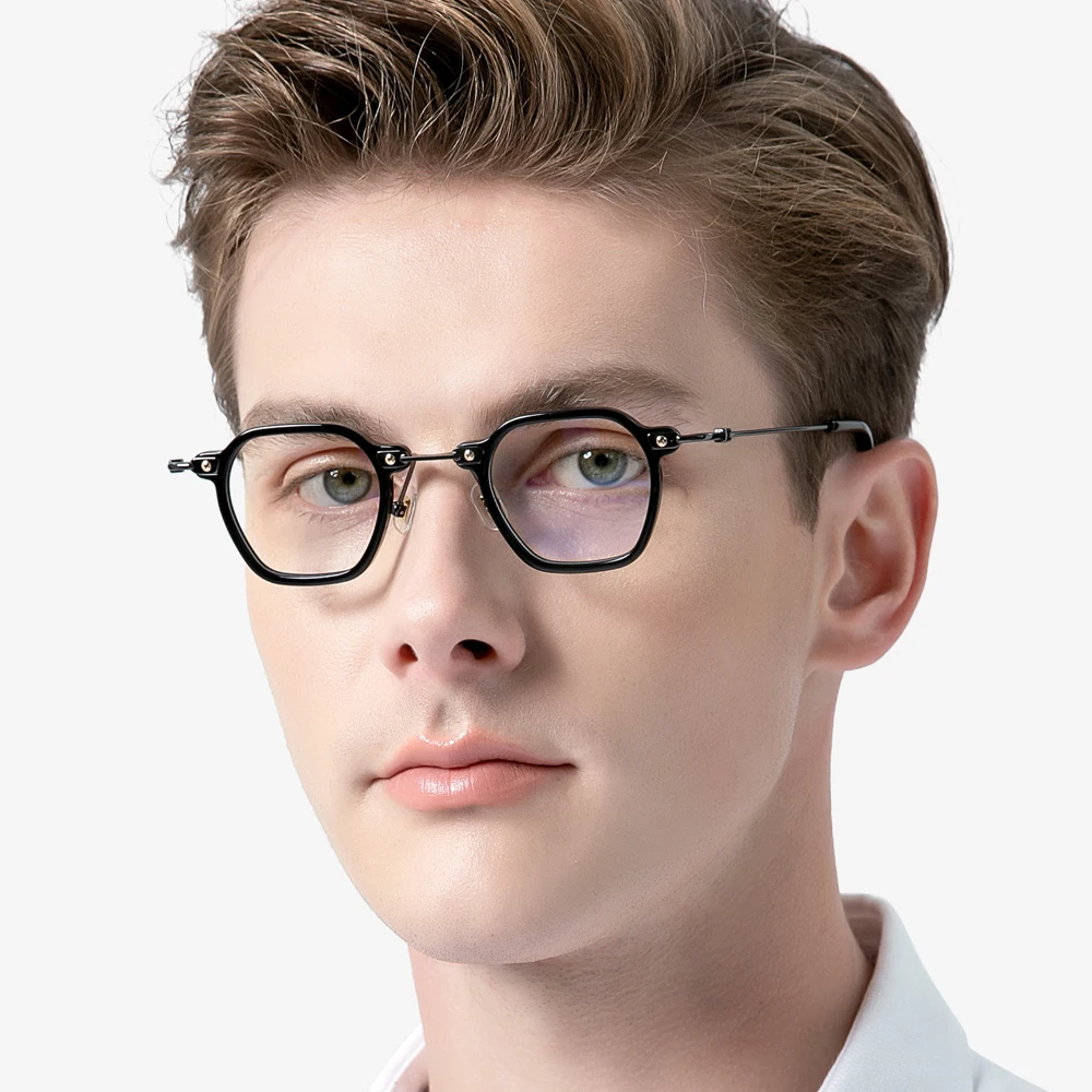 FONEX Acetate Titanium Glasses Frame Men 2021 New Vintage Square Eyeglasses Women Spectacles Eyewear F85681