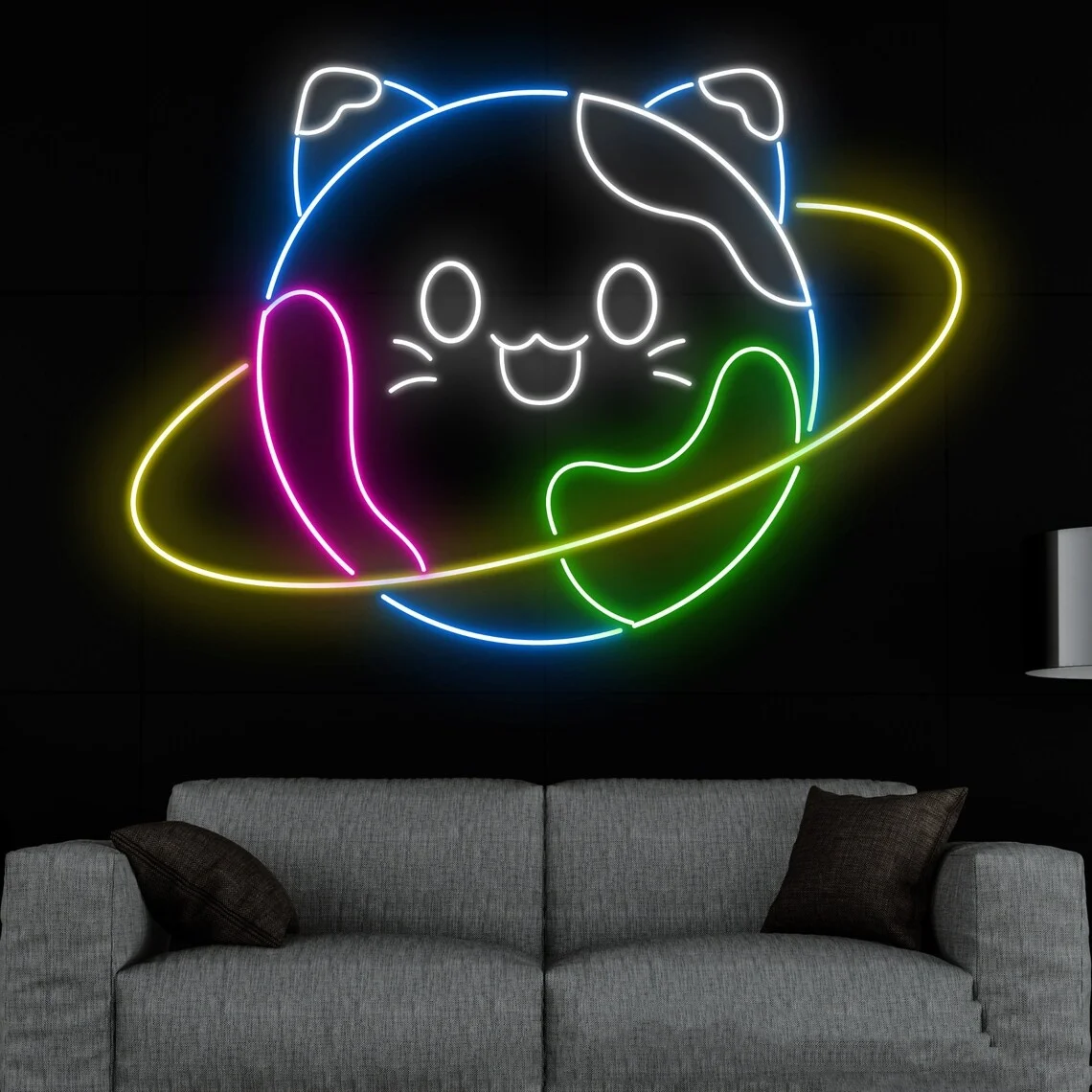 

Cat Planet Neon Sign Pet Store Wall Decor Art Cat Lover Gifts Cat Neon Light