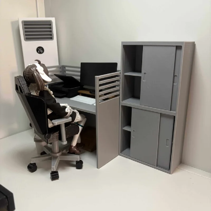 1/12 Scale Office File Cabinet Sliding Door Desk Cubicle Diorama Accessory For Kotobukiya Megami Device Figma Mecha Girl Figures