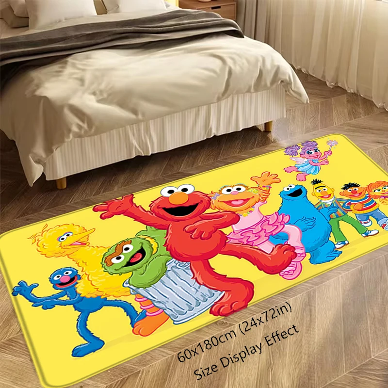 Doormat Flannel Floor Mat Indoor Foot Rug SESAME STREET Soft Bedside Mats Kitchen Corridor Absorbent Carpet Ideal Balcony Decor