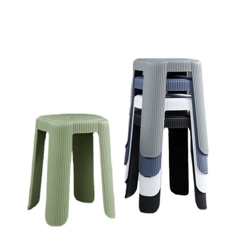 

Modern creative plastic stool household simple square dining stool thickened stackable dressing stool light luxury fashion