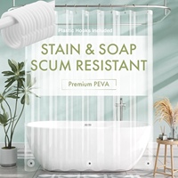 1pc Waterproof Lightweight Clear Shower Curtain Liner with Magnets & Metal Grommets, RV Shower Curtain for Bathroom Accessies