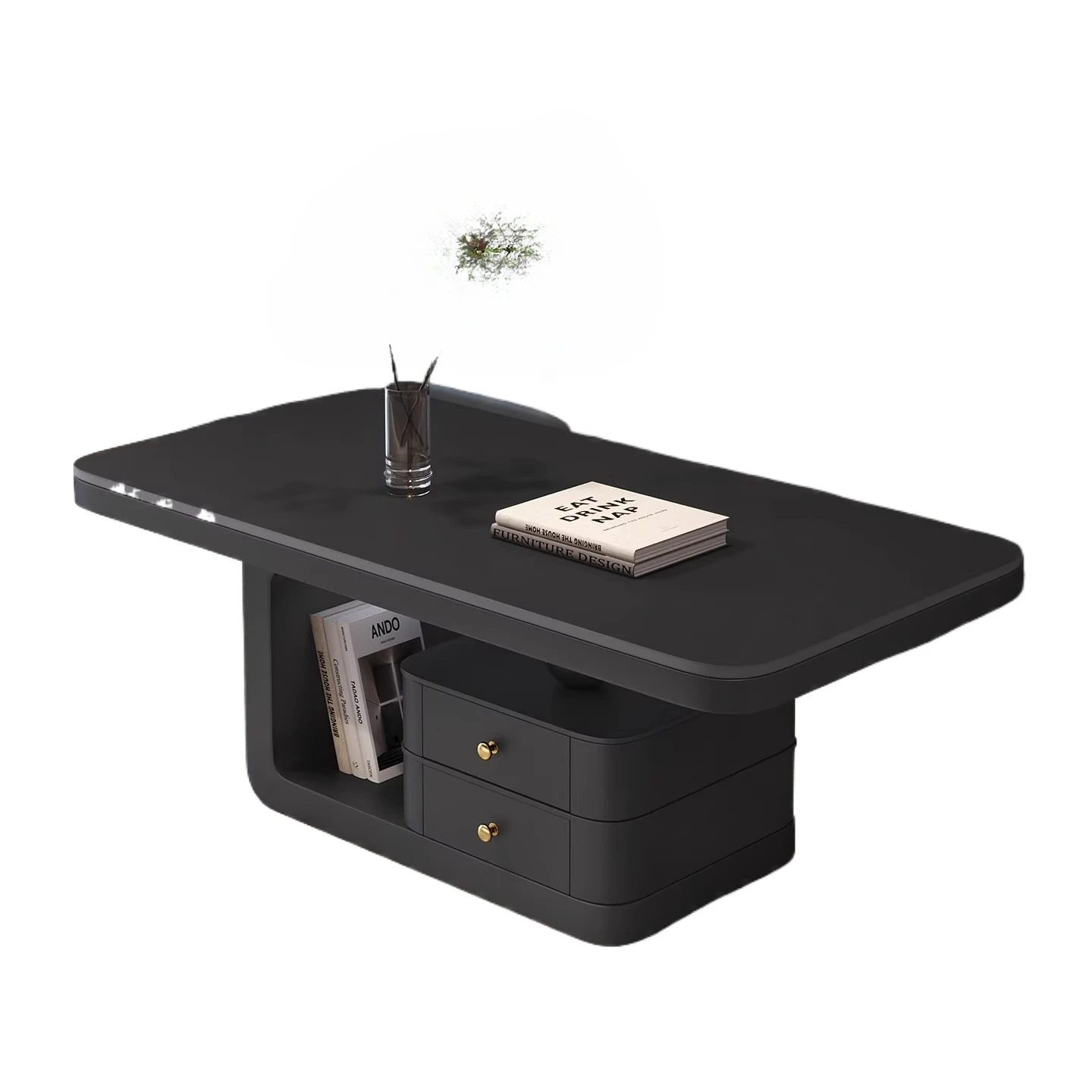 Luxury small family living room coffee table creative rectangular slate simple modern high-end coffee table