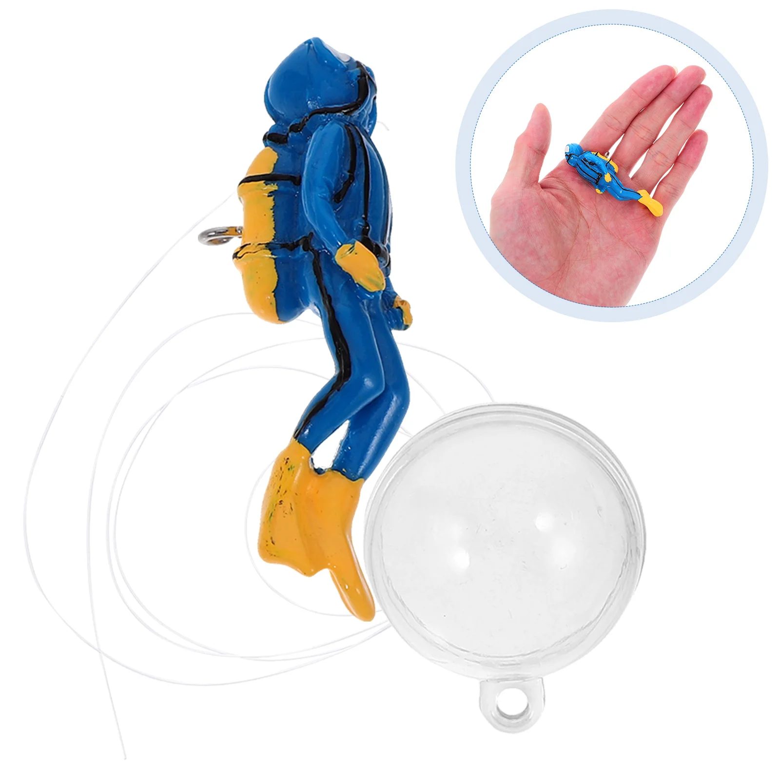 

Floating Diver Aquarium Decor Small Fish Ocean Tank Decorations Resin Scuba Ornament Accessories