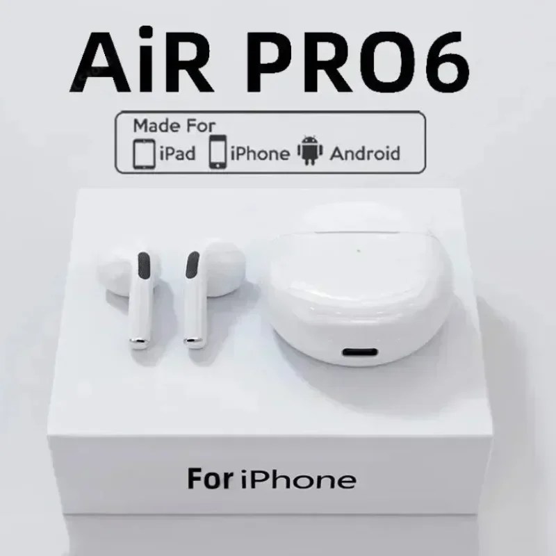 

Pro 6 Bluetooth Earphones TWS Wireless Bluetooth Headset Noise Cancelling Earbuds with Mic Pro6 Wireless Headphones for IPhone