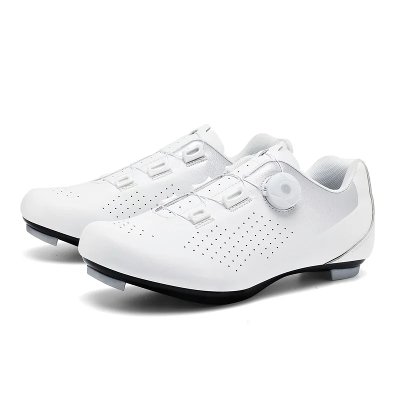Cycling Shoes Men's Professional Speed Road Cycling Shoes SPD Shoes Men's Flat Pedal Cycling Shoes Outdoor Cycling Shoes White