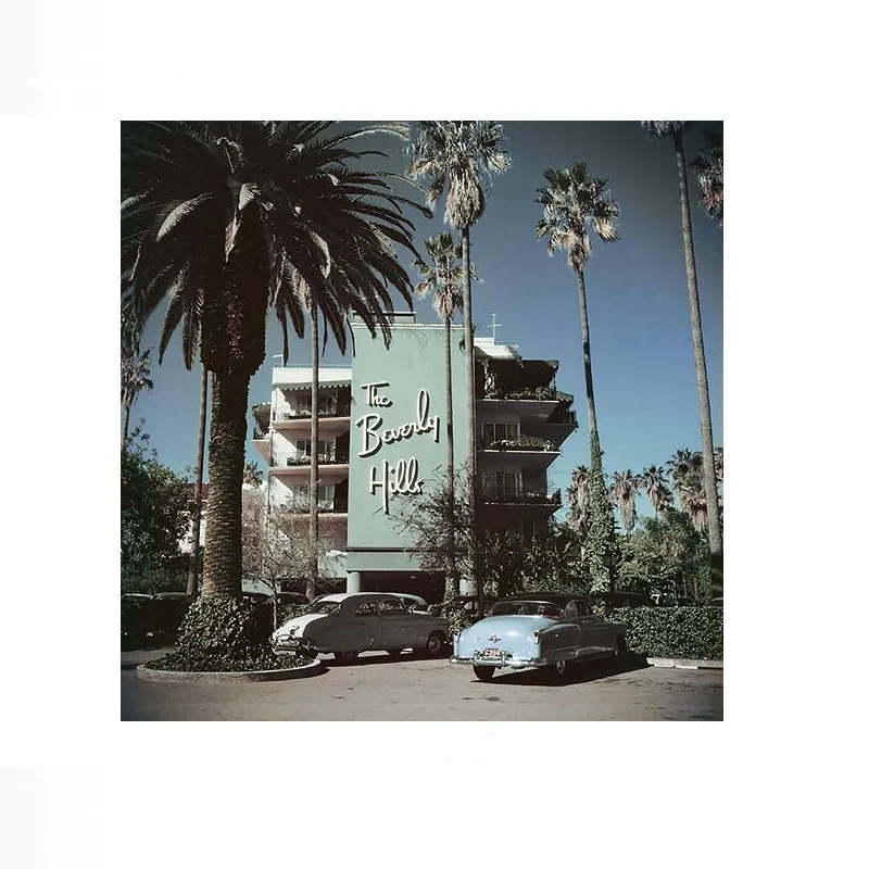 Slim Aarons Hotel Beverly Hills 1957 Limited Edition Estate, Print Art Canvas Poster, Living Room, Home Wall Decor Picture