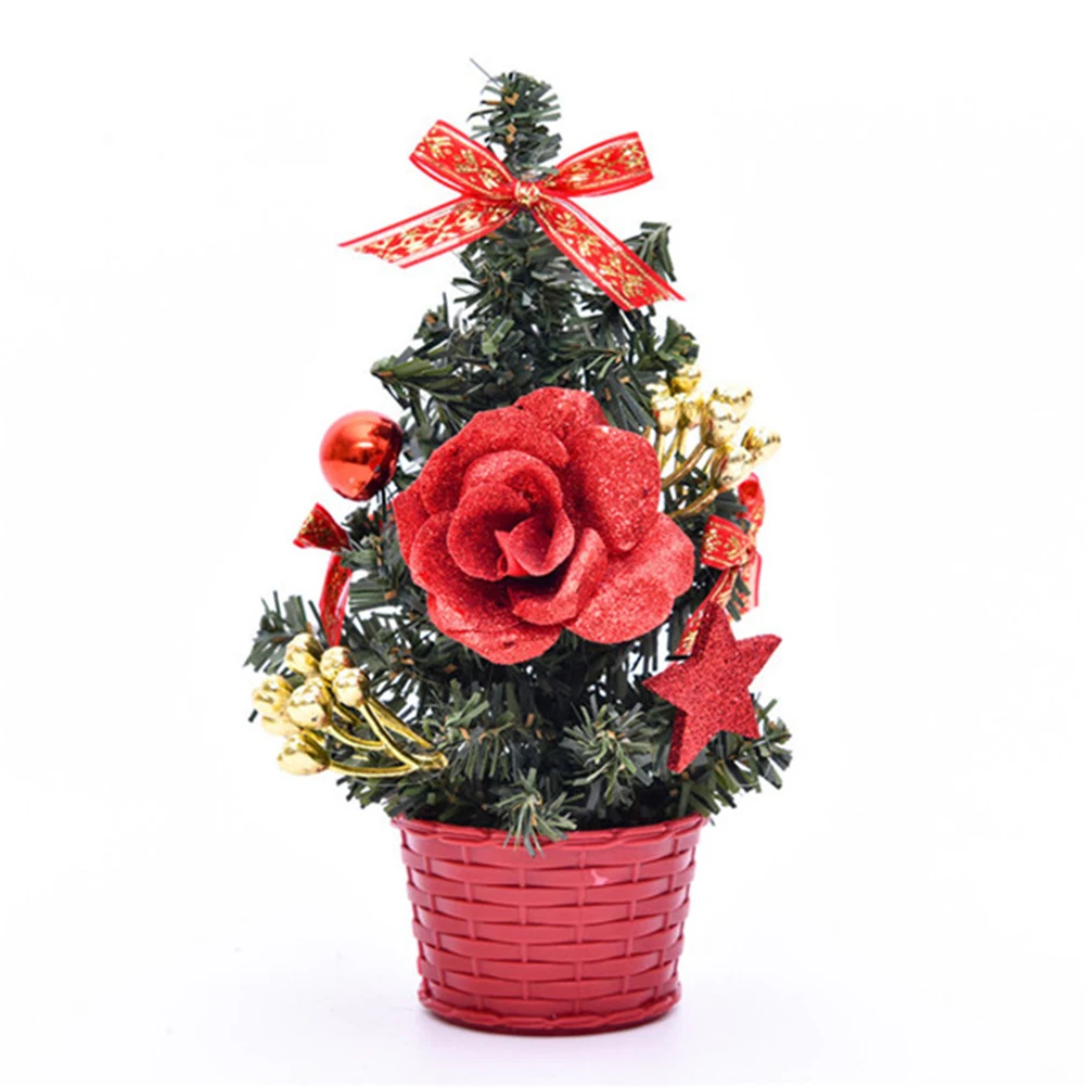 

2 Pcs Slim Christmas Tree Decor Decorations Outdoor Mini Decorated Xmas Trees Table