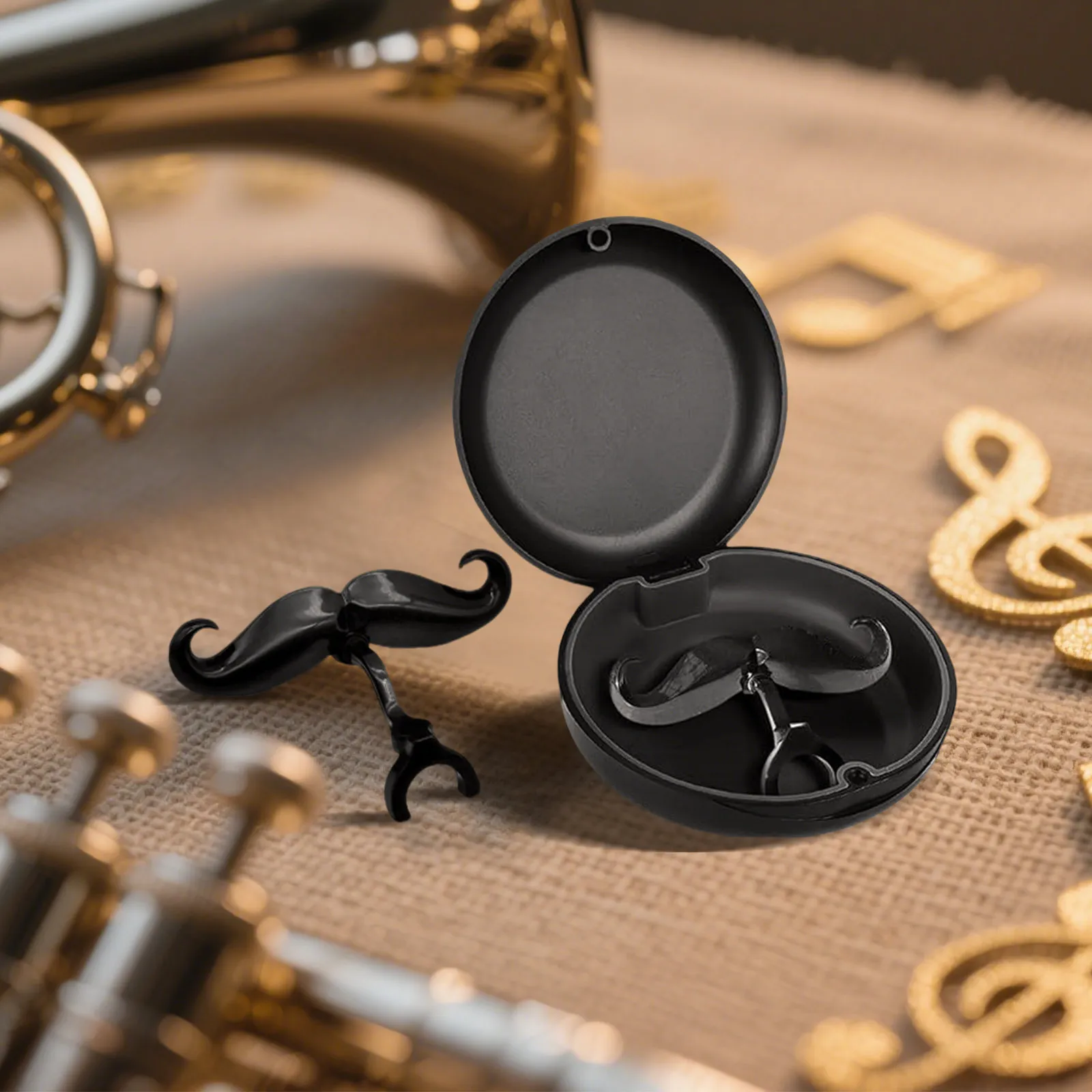 هدية وإكسسوارات مبتكرة ممتعة للاعبي البوق من جميع الأعمار، عبوة من قطعتين من الشارب لقطعة فم البوق مع حافظة واقية