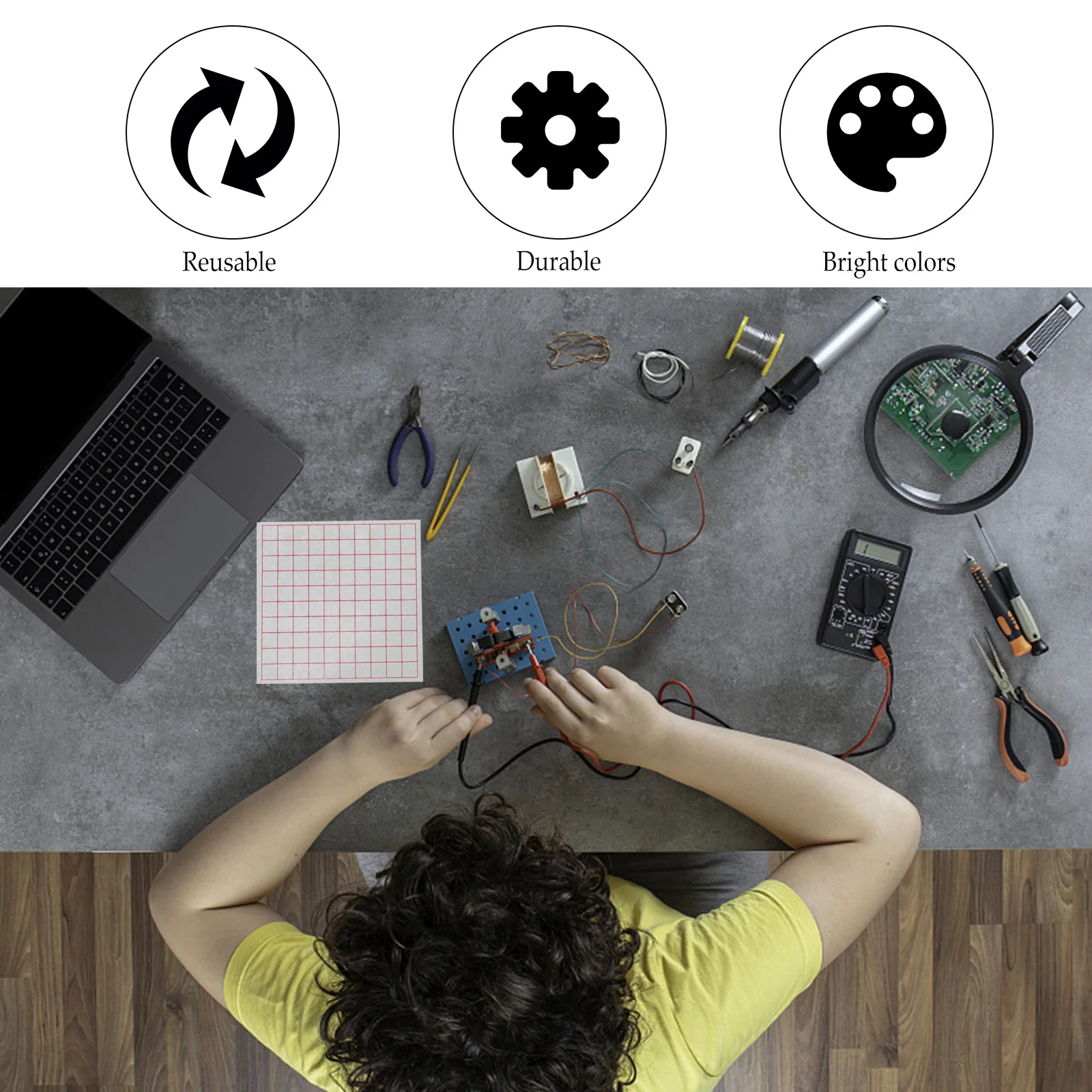 12 Sheets Mathematics Area Measurer Equipment Lightweight Grid Sheets for Classroom Home Use Develop Math Interest Area