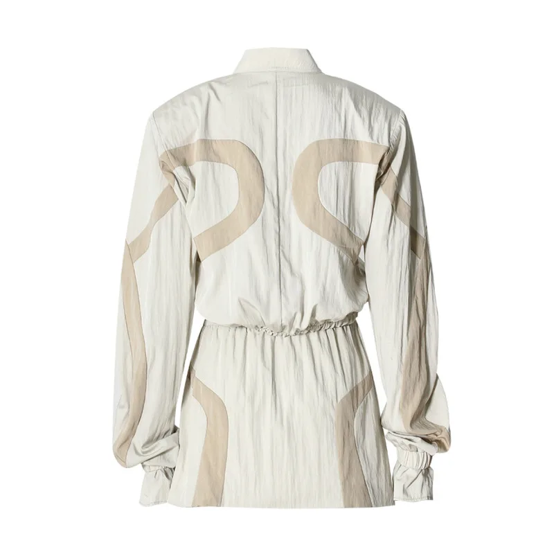 HKSH Women Casual Set Stand Collar Zipper Pleated Long Sleeves Printed Sunproof Short Jacket Elastic Waisted Mini Skirts HK21751